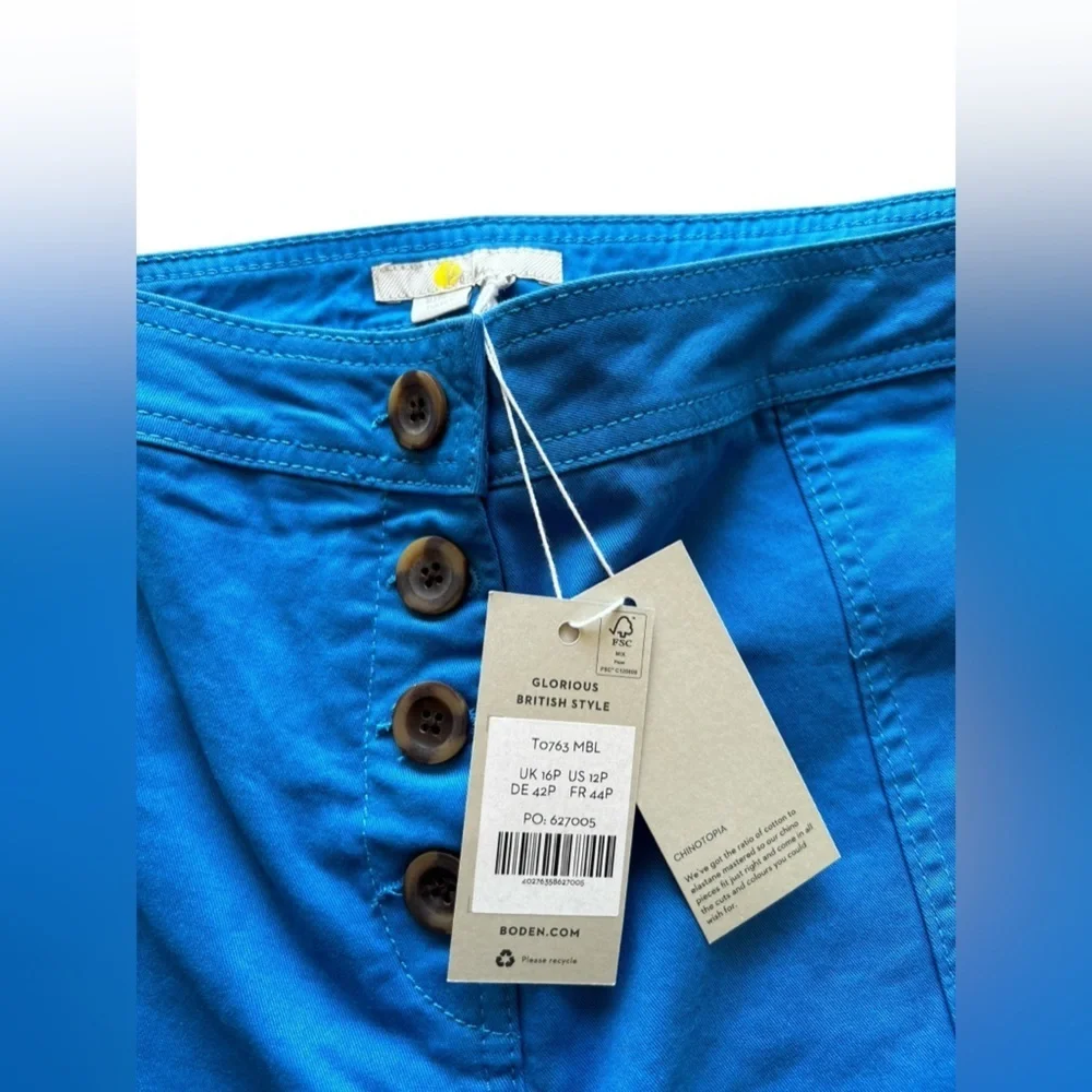 Boden Women's 12p Blue Wide-Leg‎ Pants High Waist